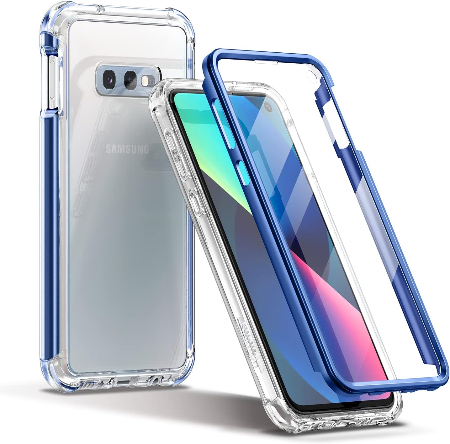 SURITCH Funda transparente para Samsung Galaxy S10E (solo 5.8 pulgadas), protector de pantalla integrado protección de cuerpo completo a prueba de