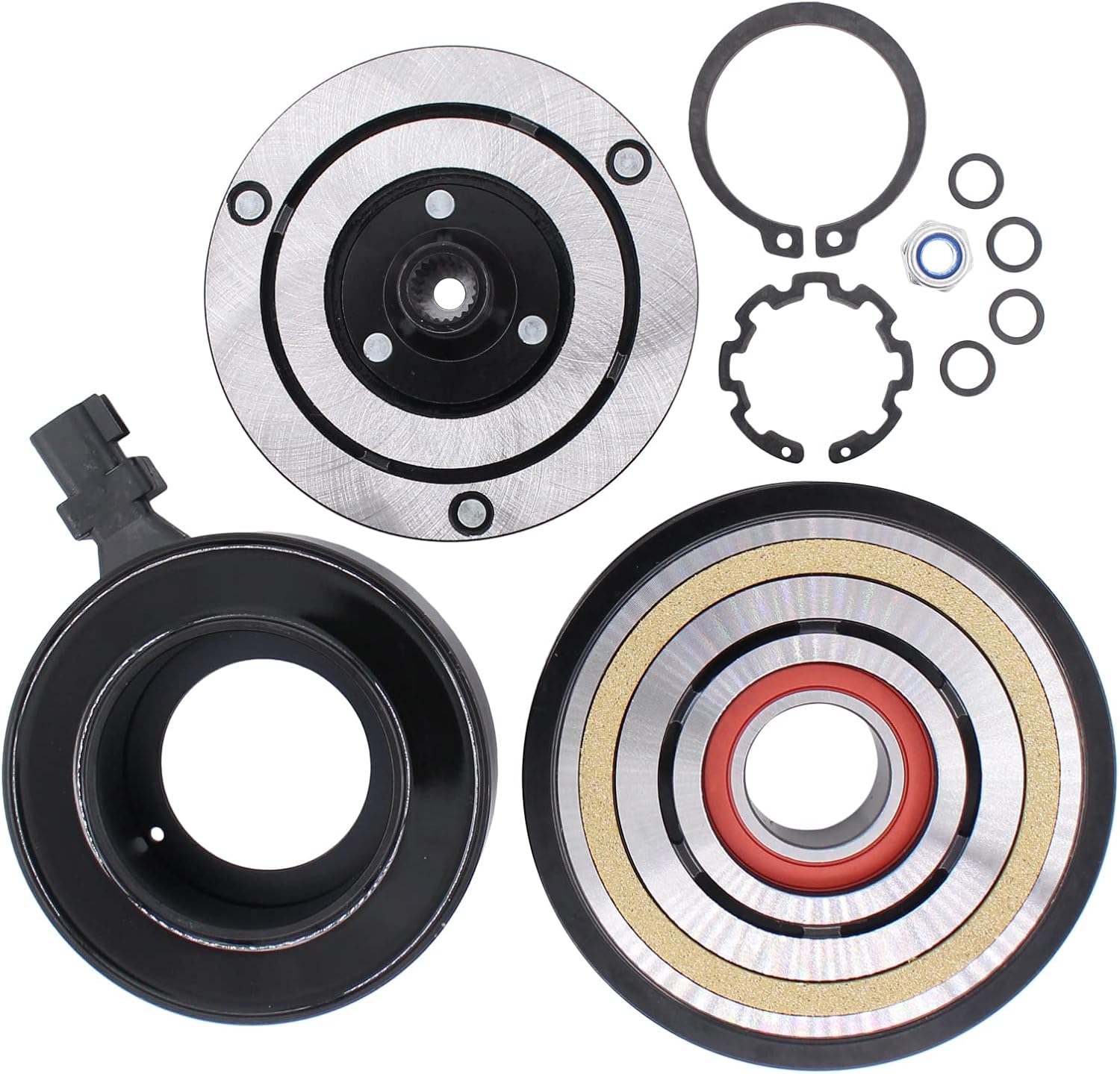 XtremeAmazing Kit de ensamblaje de embrague del compresor de CA AC Juego de bobinas de polea para Jeep Liberty 6Cyl 3.7L 2009-2012 para Dodge Nitro