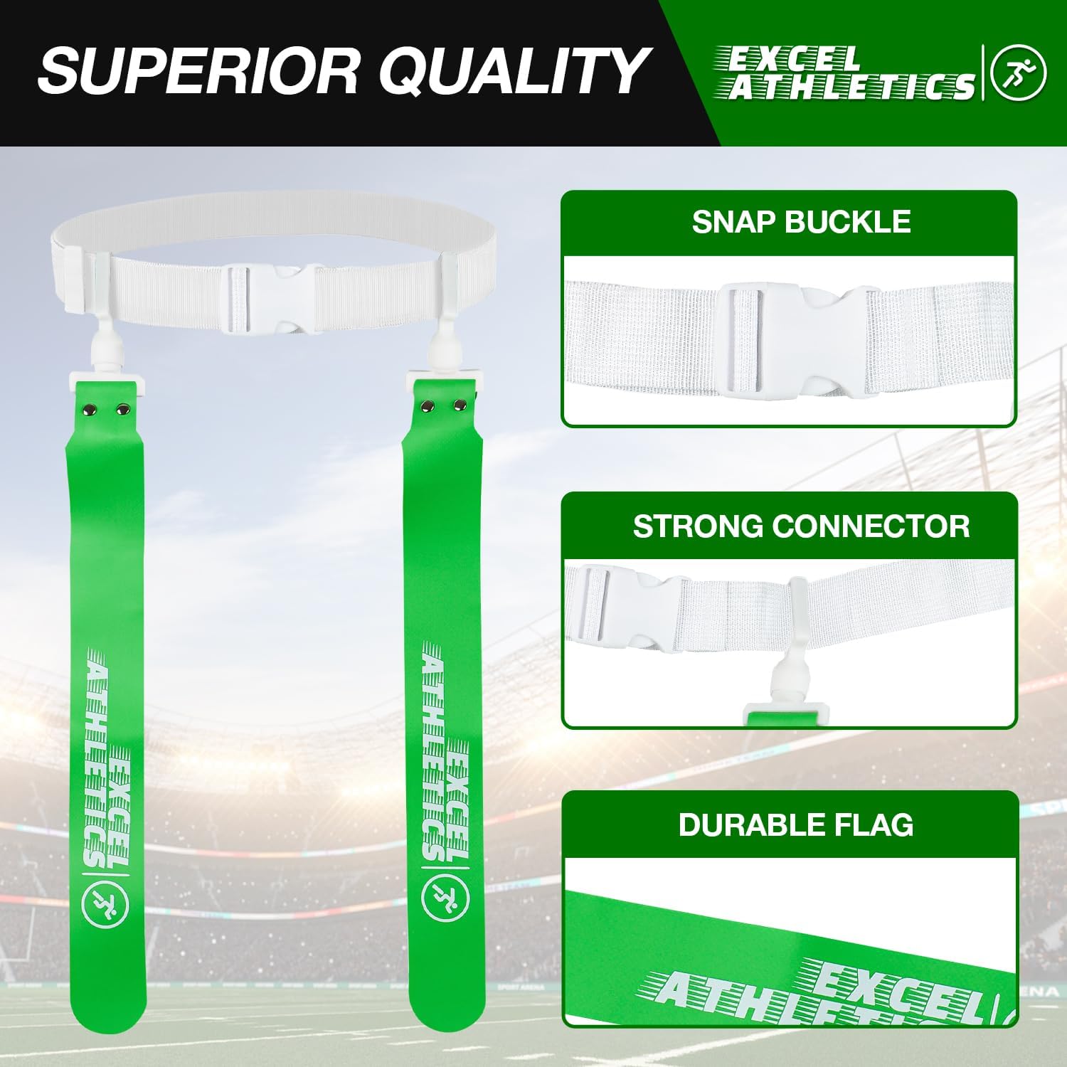 Juego de fútbol con bandera, cinturones de fútbol ajustables para jóvenes, niños y adultos con 1 cinturón y 2 banderas (naranja)