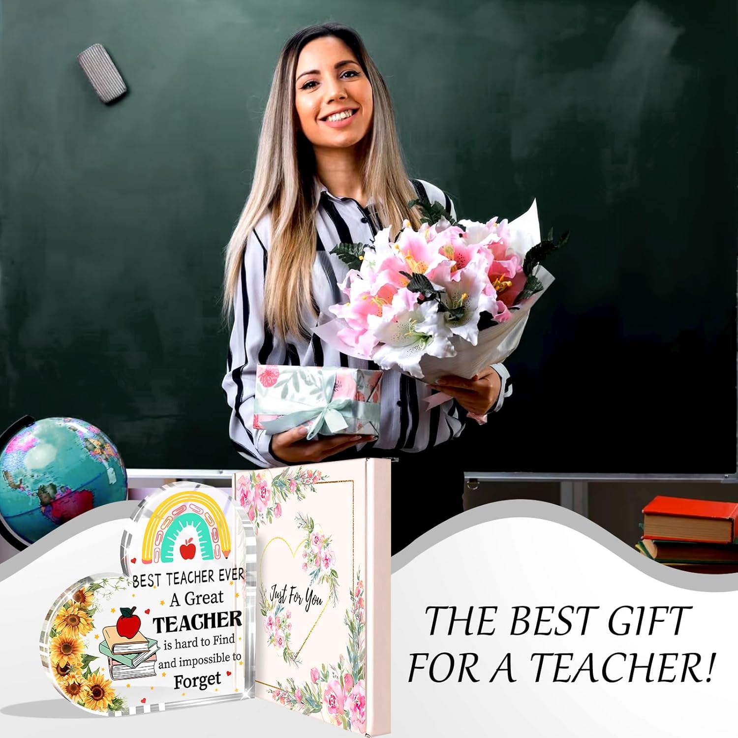 Petitian Ideas de regalo para mujeres, regalos acrílicos de corazón transparente, recuerdo de pisapapeles para el día de la madre, cumpleaños,