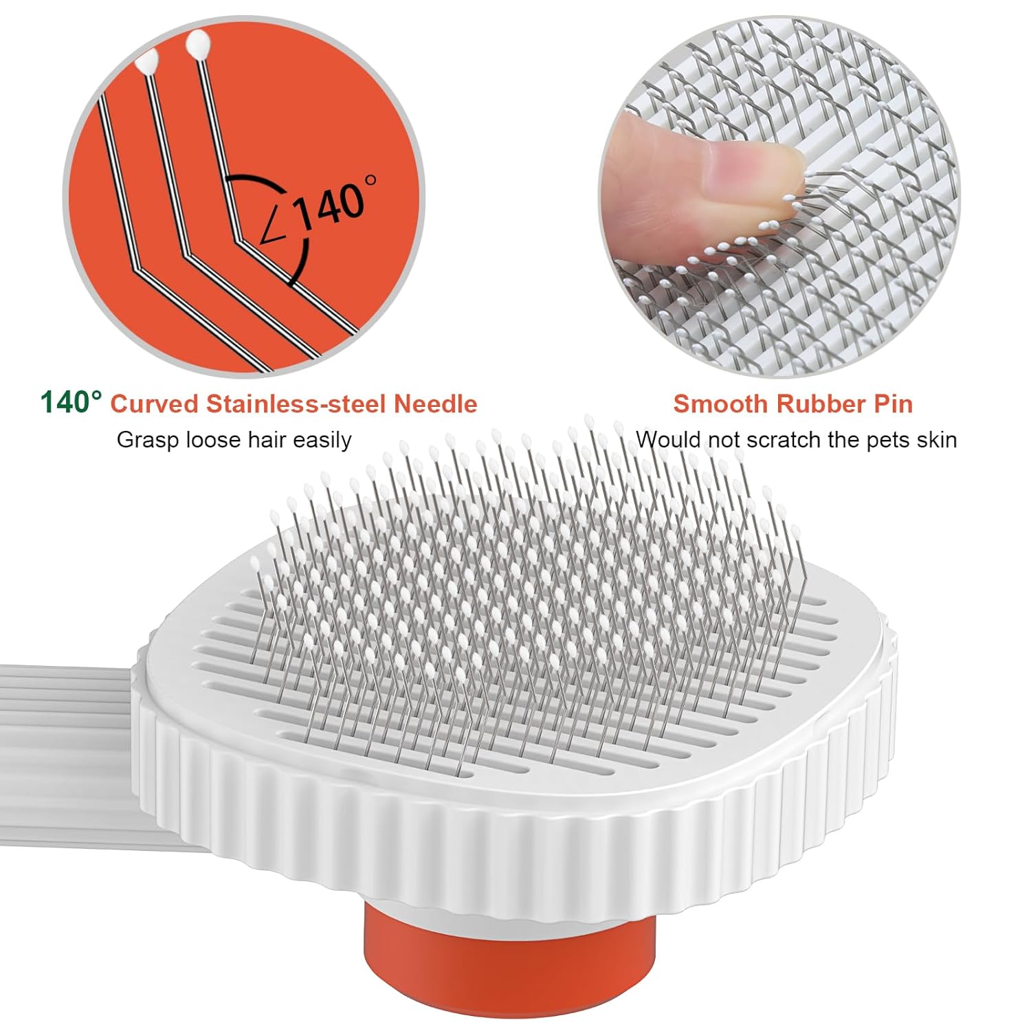 Cepillo para gatos, cepillo de aseo para gatos, cepillo de pelo de gato, cepillo de limpieza autolimpiante para cabello largo y corto, quita las