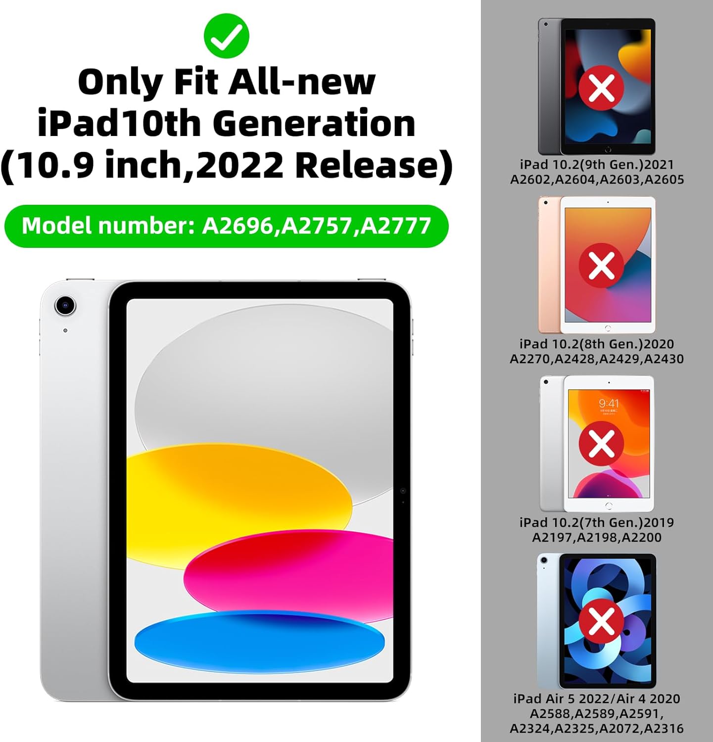 Funda para iPad de 10.9 pulgadas de 10.9 pulgadas de 10. generación 2022, para iPad de 10 generaciones, divertido y lindo estilo de animales de