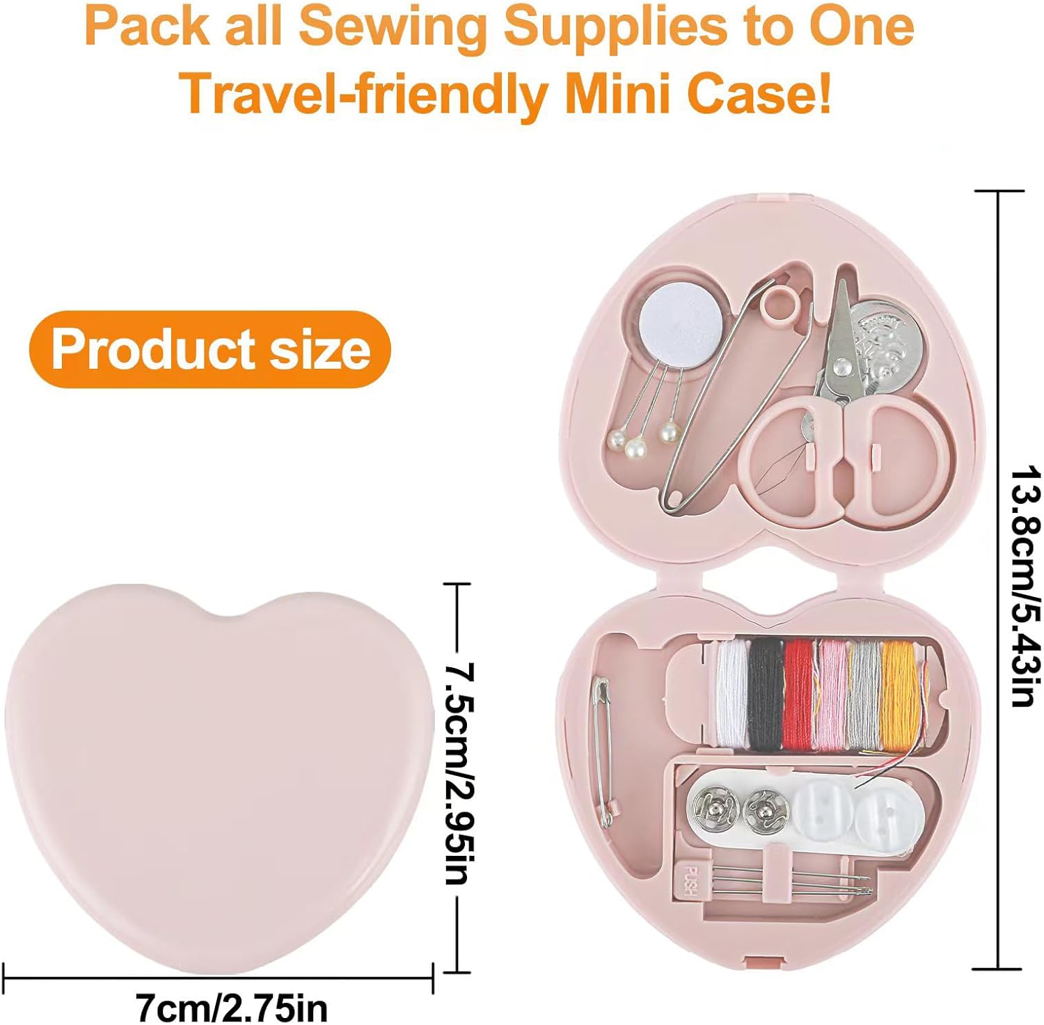 Cobee Kit de costura, 2 piezas de mini kit de costura para artículos esenciales de viaje, portátil, suministros de reparación de costura de
