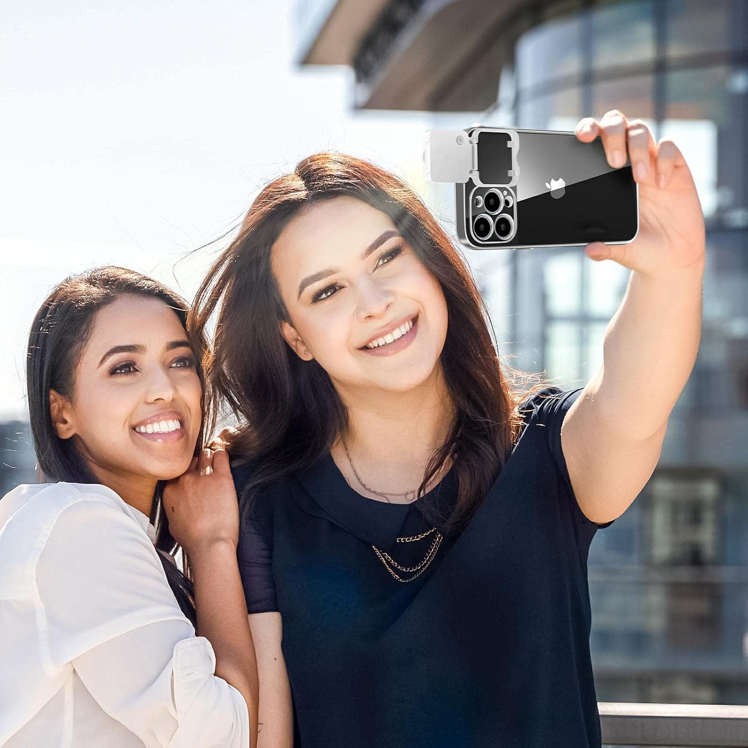 Funda con luz LED para selfie para iPhone 14 Pro Max, funda iluminada, recargable, compatible con maquillaje en vivo, TikTok, video, selfie