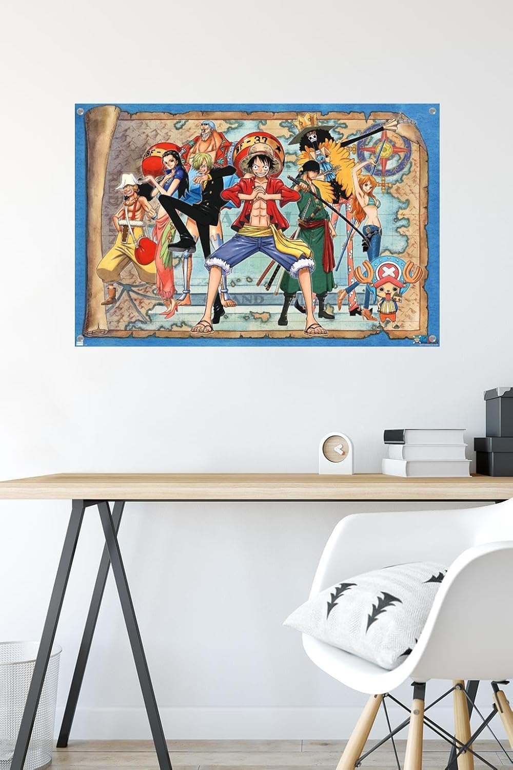 Póster de pared de mapa de grupo de una pieza con pasadores
