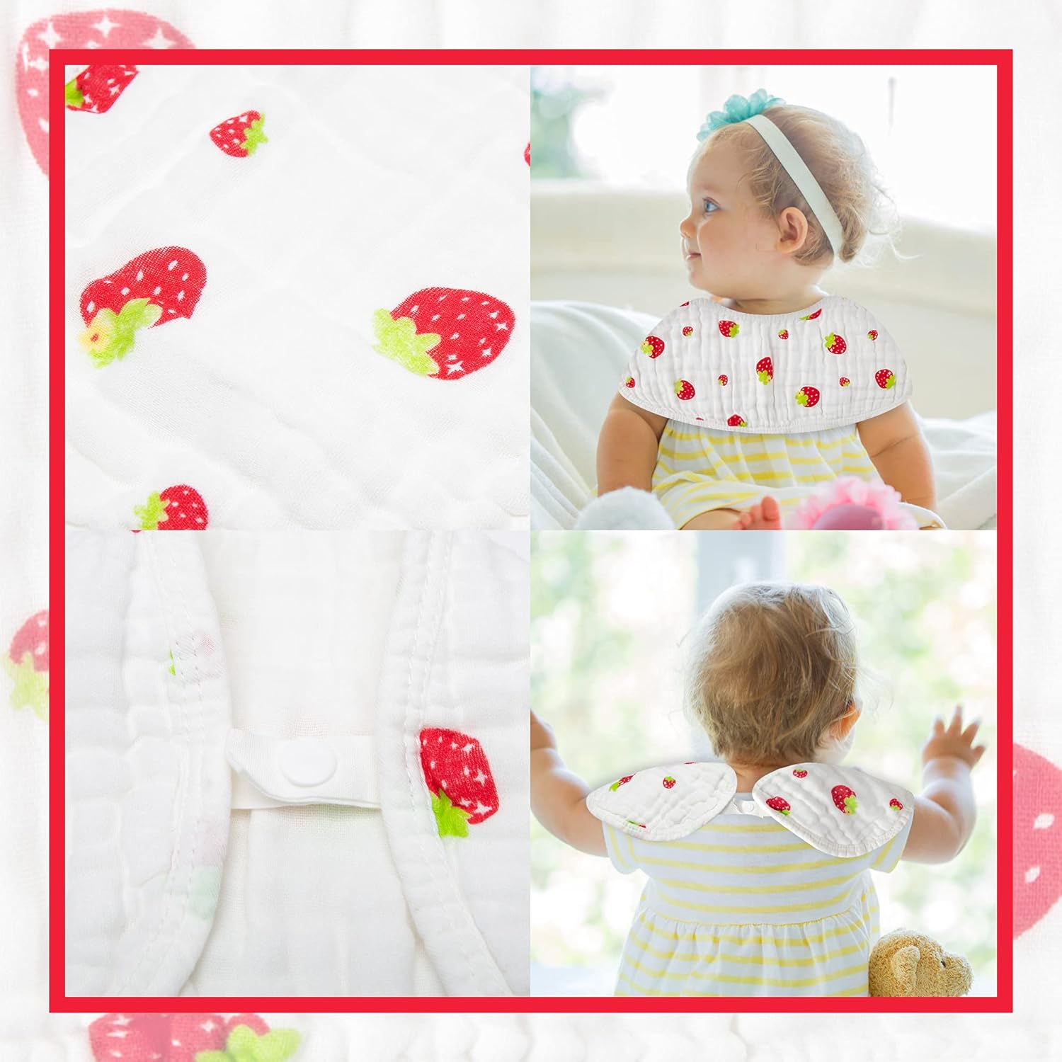 GROBRO7 5Pcs Burp Cloths Baby Bibs Muslin Burping Bid