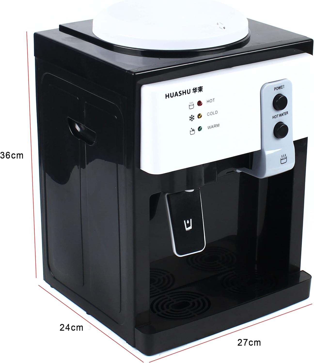 Dispensador de agua fría y caliente, dispensador de enfriador de agua de carga superior para botellas de 3 a 5 galones, dispensador eléctrico de