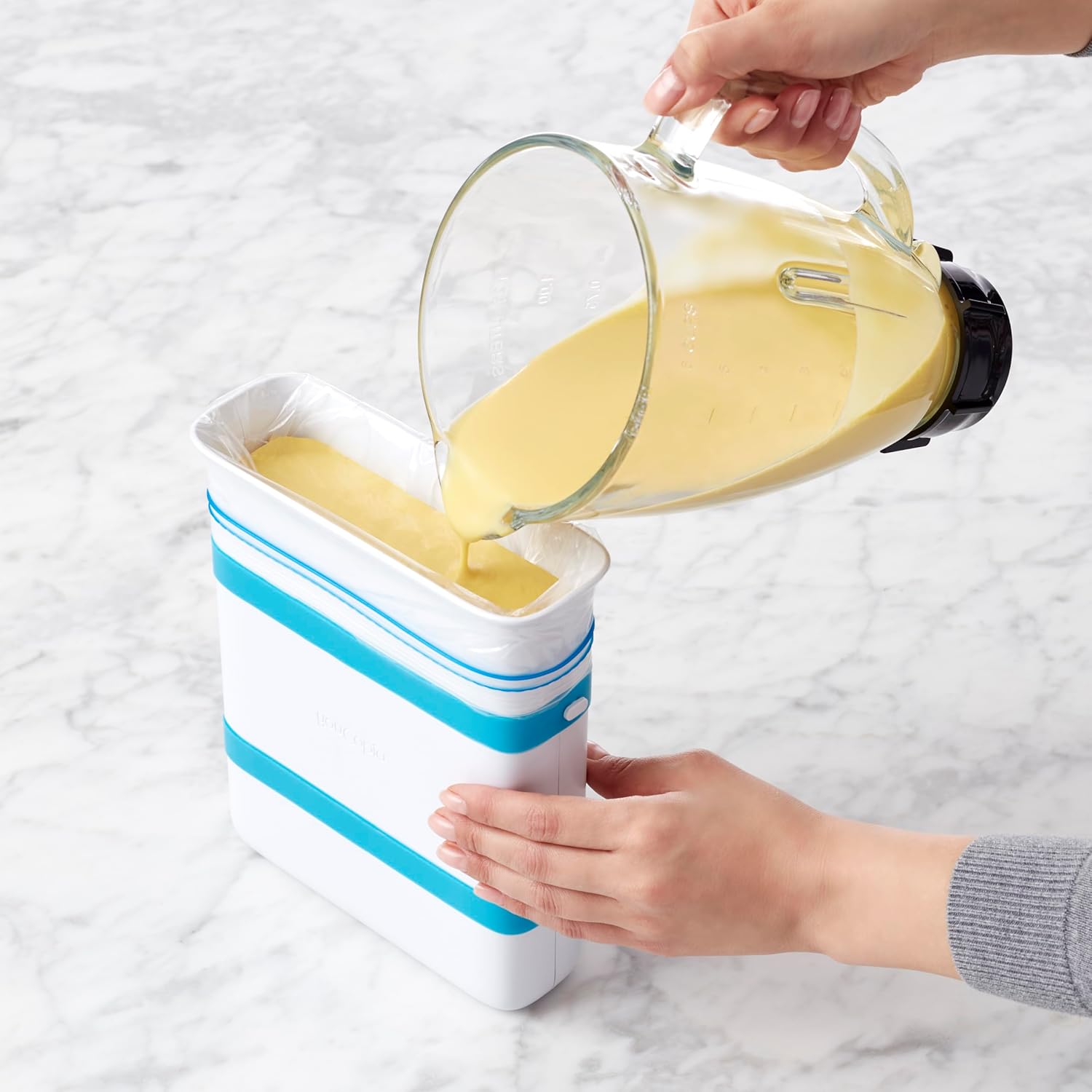 YouCopia FreezeUp – Máquina de bloques de alimentos para congelar, 6 tazas, contenedor para congelar sopa y sobras, color blanco