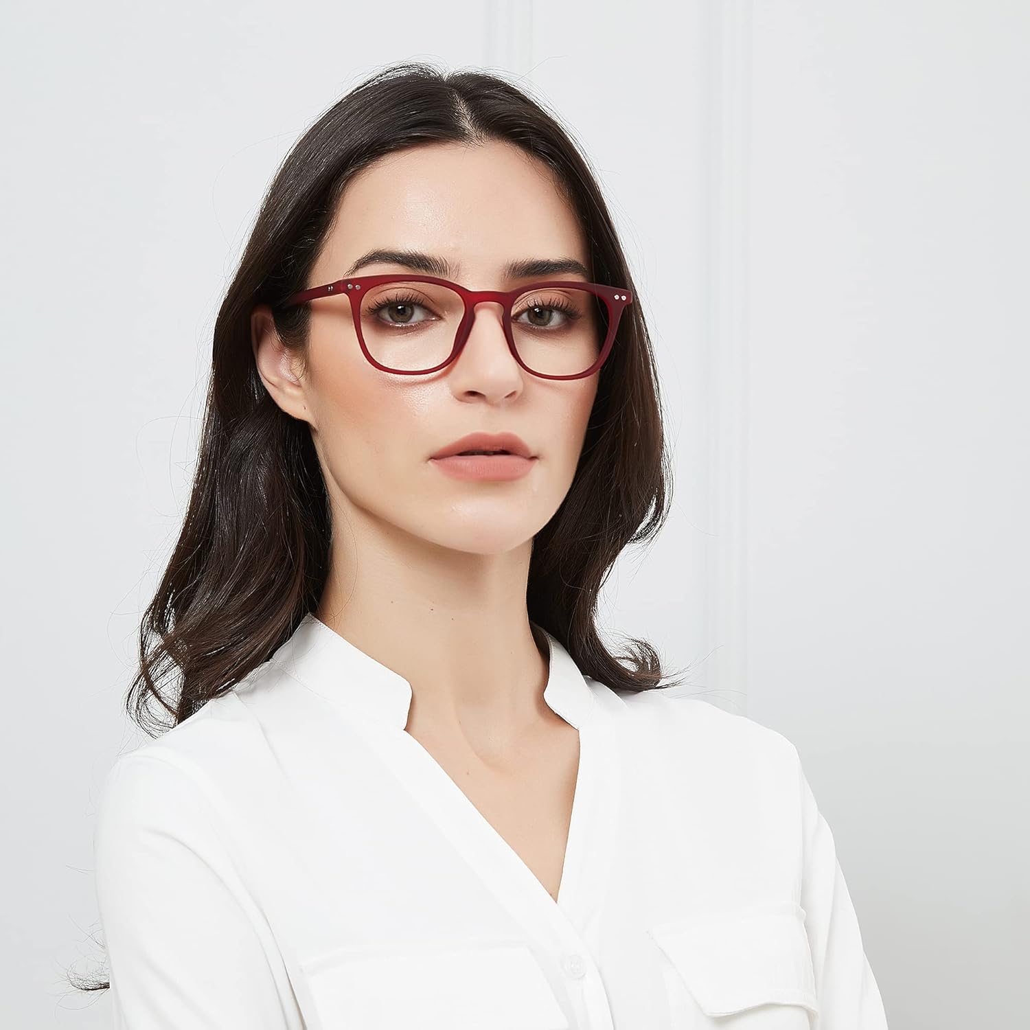 JOOX Gafas de lectura para mujeres y hombres, lentes de lectura cuadrados con bloqueo de luz azul con bisagra de resorte