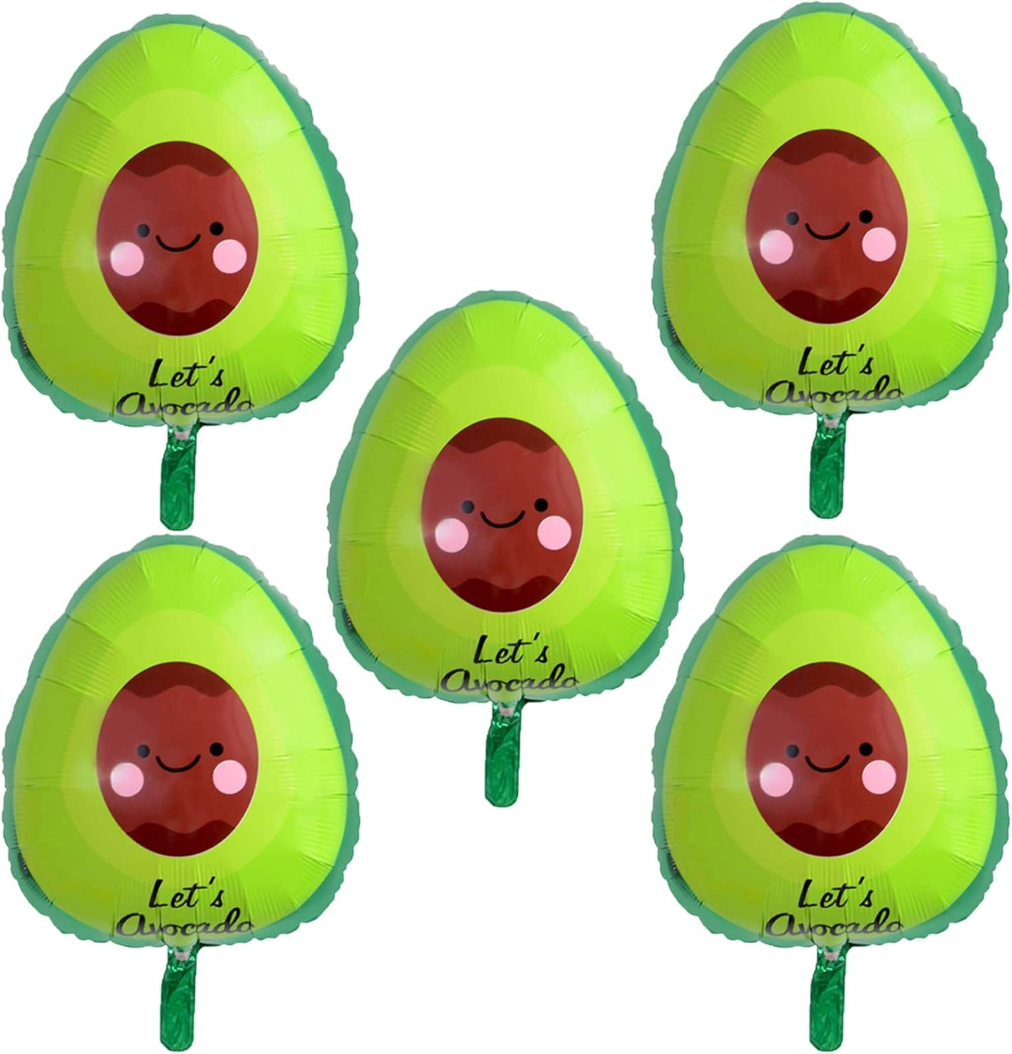 10 globos de aguacate, globos de papel de aluminio de frutas, globos hawaianos de fiesta Luau para cumpleaños, baby shower, boda, verano, aguacate,