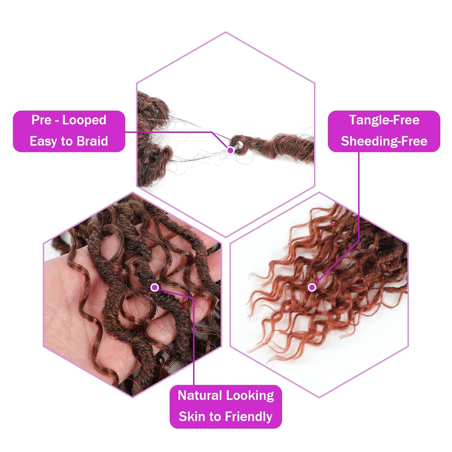 Goddess Locs – 8 paquetes de cabello de ganchillo rizado preanudado sintético, trenzas de ganchillo bohemias para mujeres negras (12 pulgadas T350)