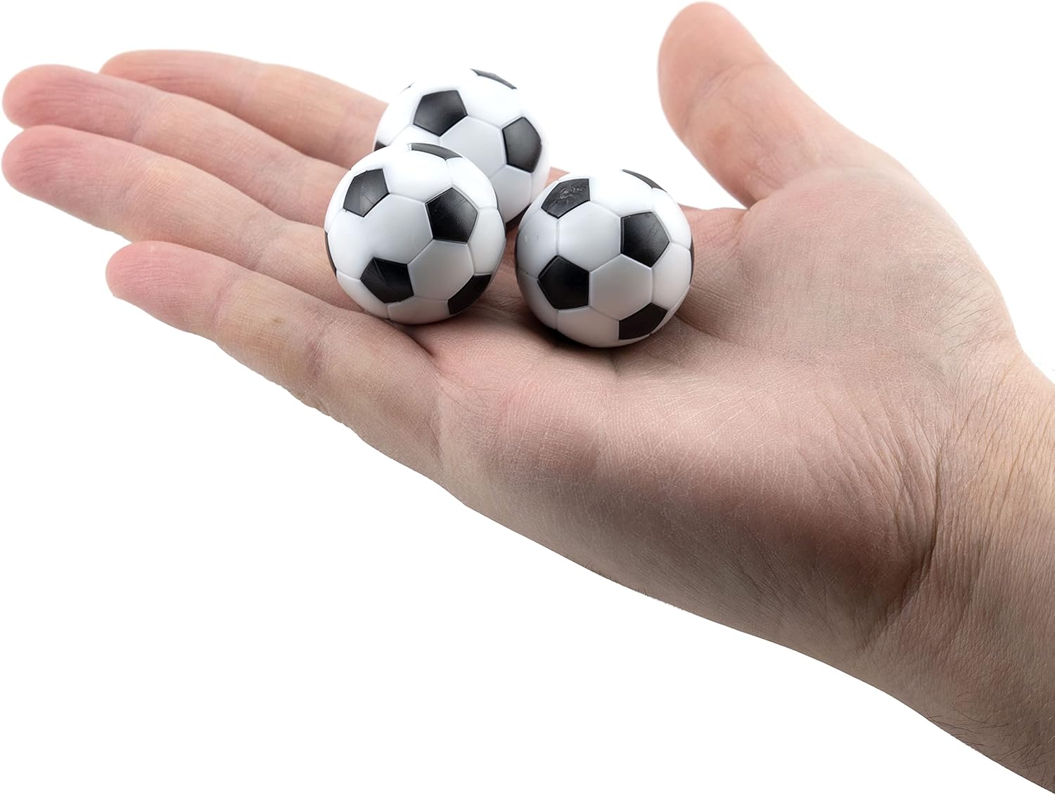 IFAMIO Juego de 12 pelotas de futbolín de fútbol, mini pelotas de fútbol en blanco y negro, mini pelotas de fútbol de mesa