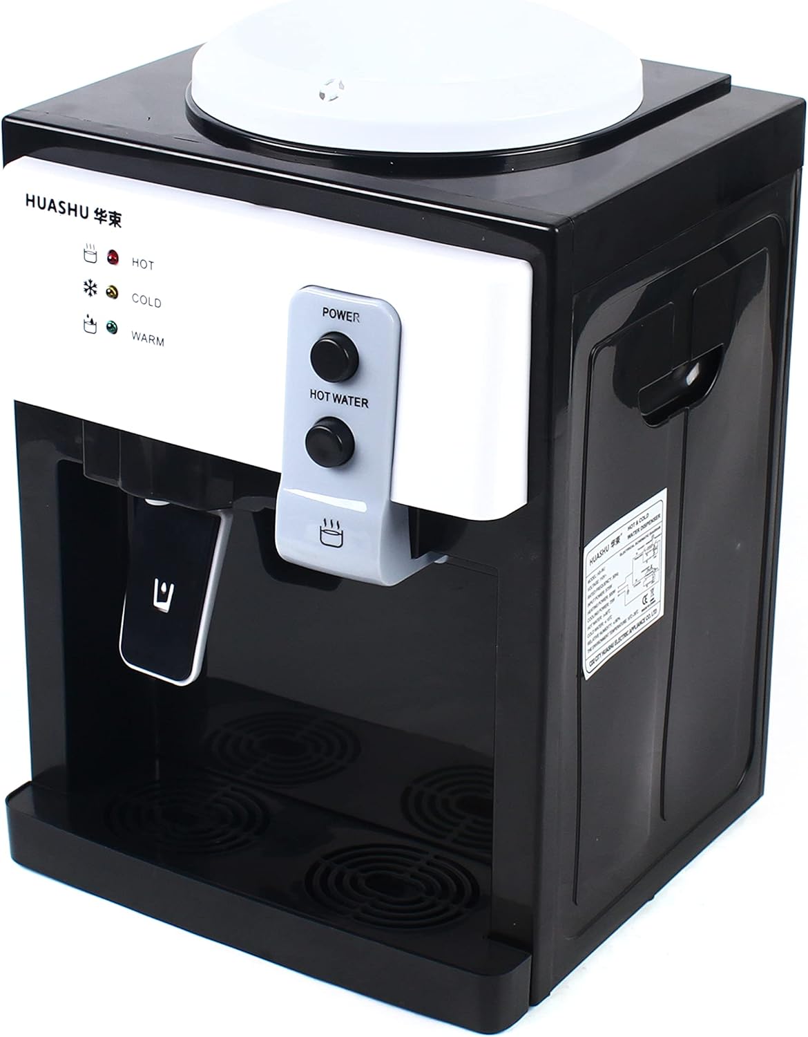 Dispensador de agua fría y caliente, dispensador de enfriador de agua de carga superior para botellas de 3 a 5 galones, dispensador eléctrico de