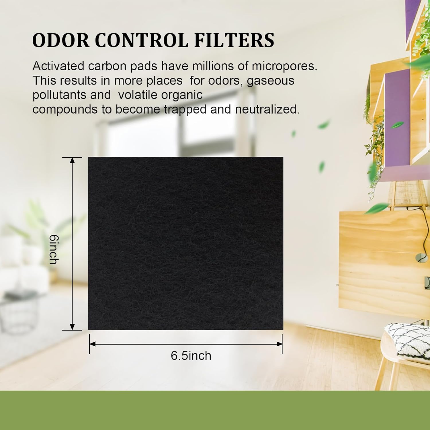 Paquete de 8 filtros de repuesto para caja de arena de carbón para gatos, 6 x 6.5 pulgadas, filtros de carbono para gatos de arena para gatos,