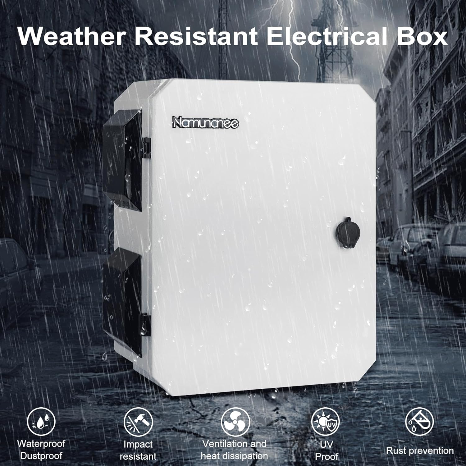 Caja eléctrica al aire libre, placa de acero laminada en frío, viga trasera de aleación de aluminio, diseño de ventilación de una pieza, IP65