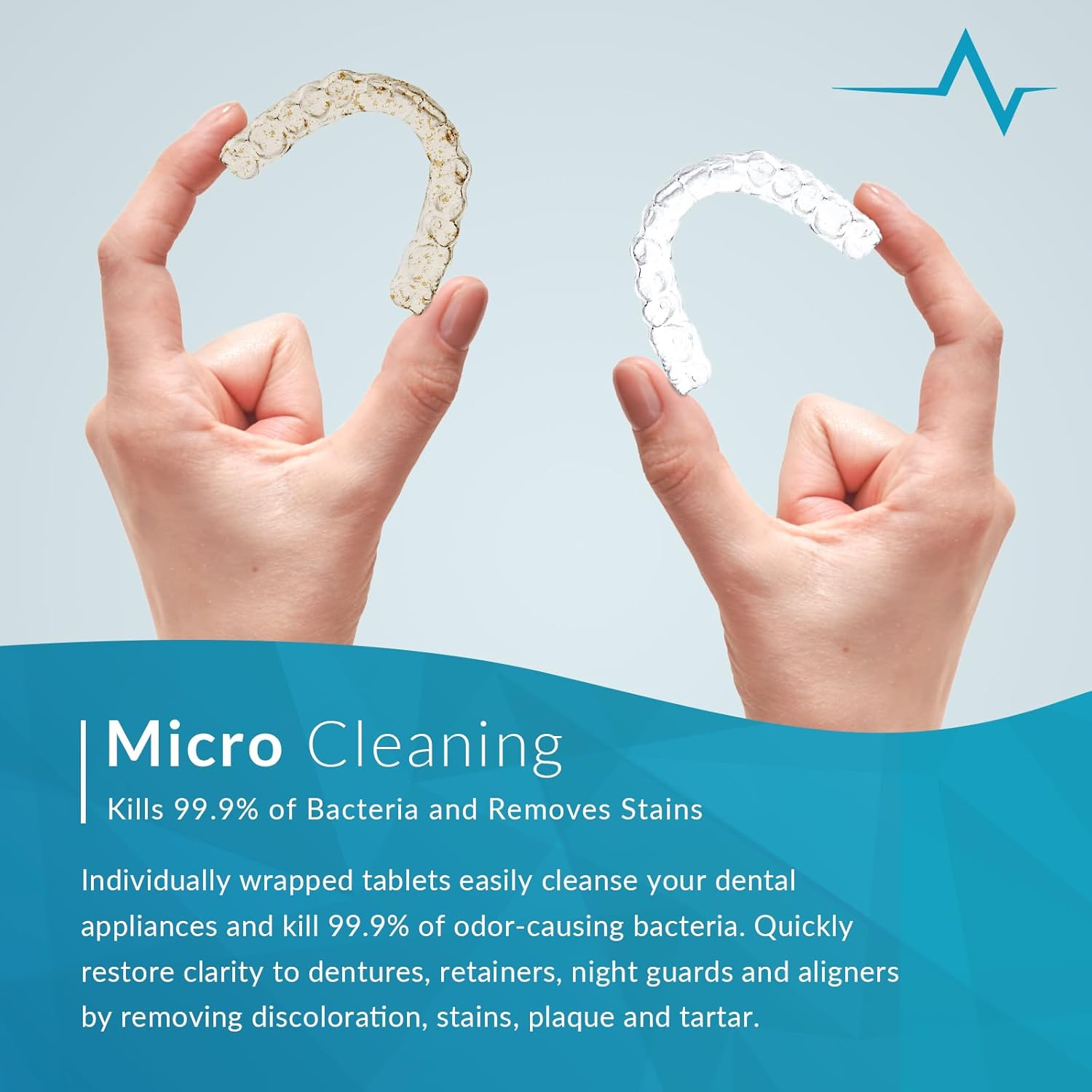 Tabletas limpiadoras de retenedores para limpieza Invisalign, tabletas de limpieza intensiva de dentaduras postizas que eliminan el olor y la placa