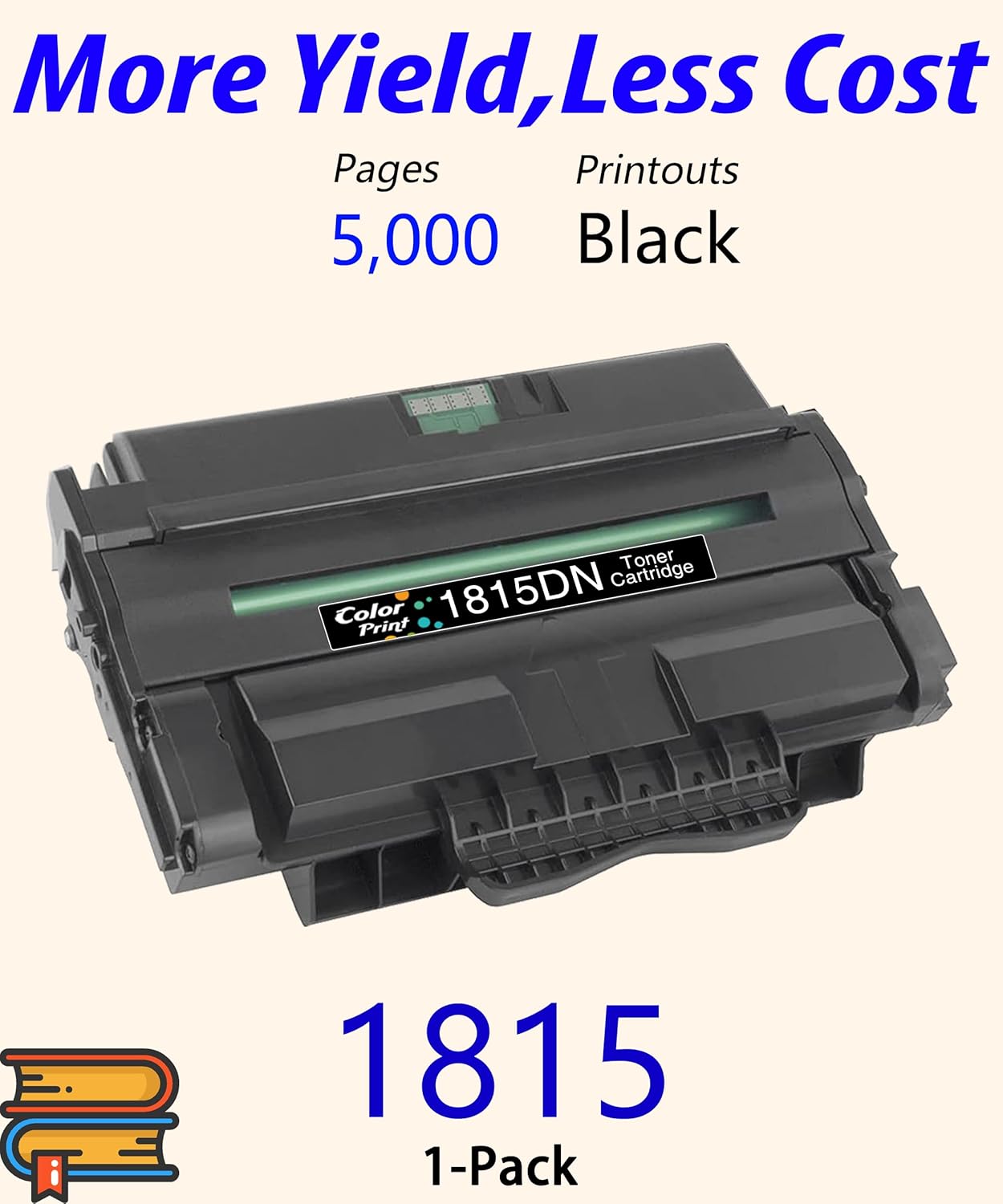 Paquete de 1 cartucho de tóner compatible con ColorPrint de alto rendimiento para impresora láser Dell 1815DN 1815 multifunción 310-7943 NF485 PF658