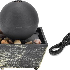 Fuente de agua esférica que fluye decoración USB fuente de bola de mesa interior con luz LED y piedra fuente de escritorio mediación fuentes de Fuente de agua esférica que fluye decoración USB fuente de bola de mesa interior con luz LED y piedra fuente de escritorio mediación fuentes de