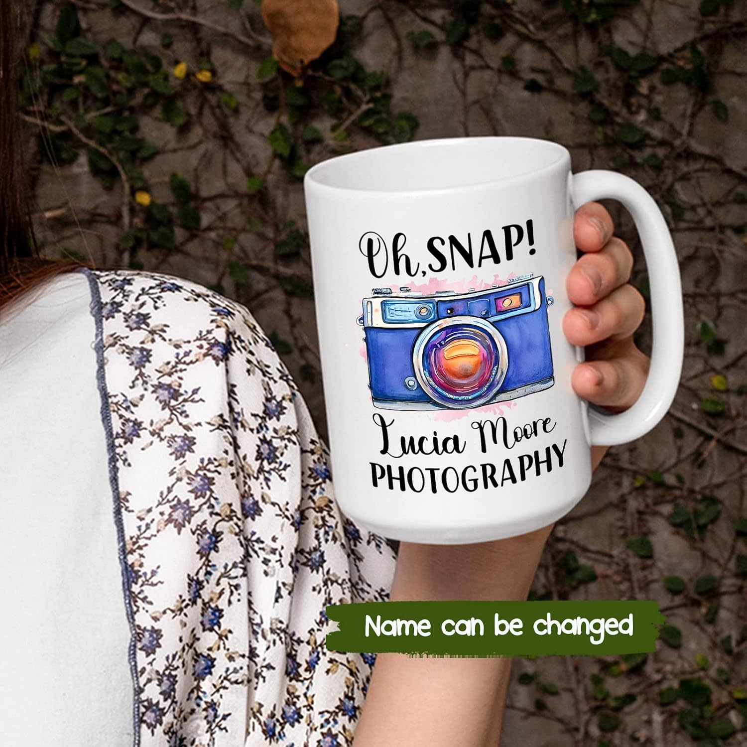 Oh, Snap! Taza de té de fotografía  Taza de café personalizada para fotógrafo con nombre  Taza de cerámica para fotógrafos  Regalo para amantes de