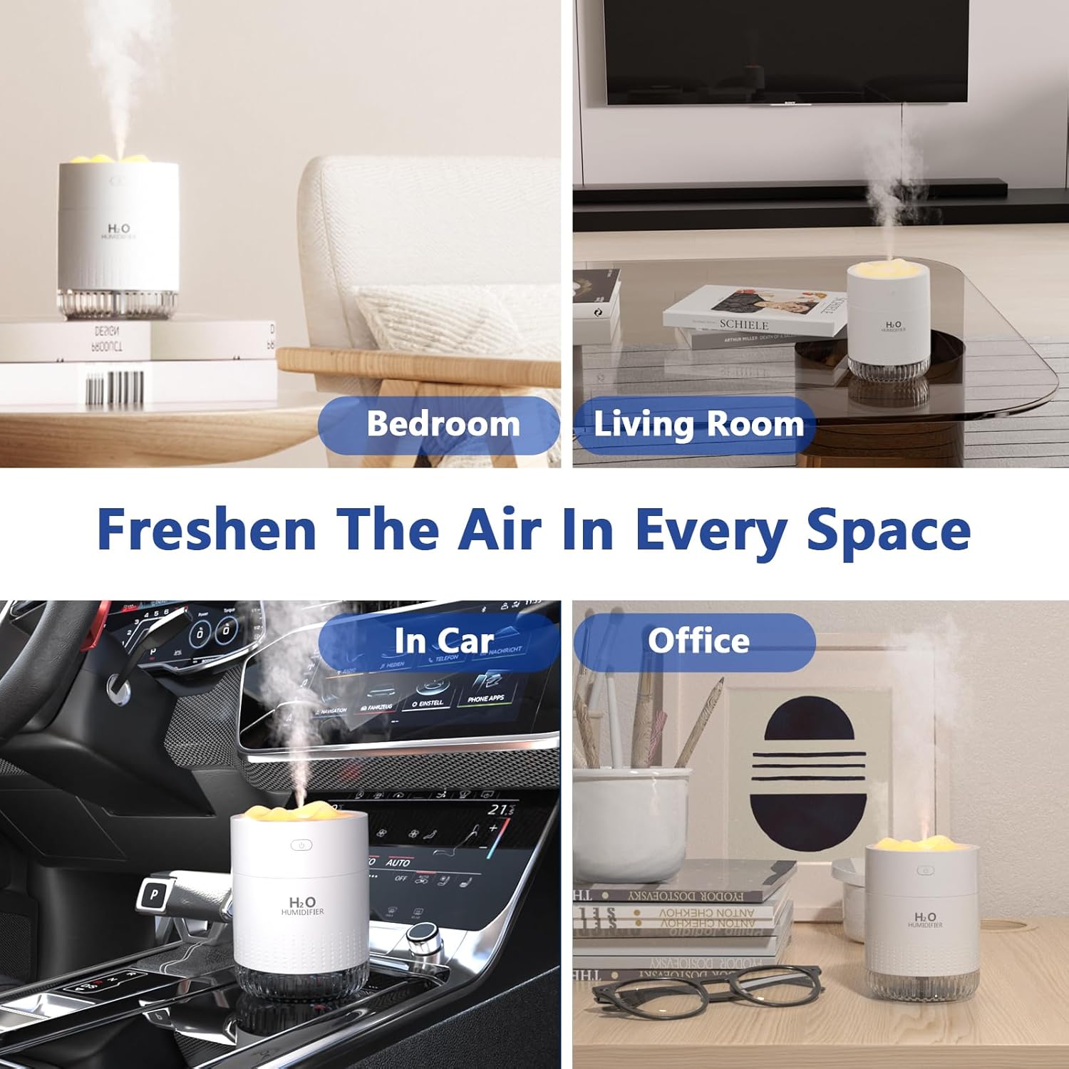 HOTLIFE Mini humidificador portátil, pequeño humidificador de plantas de niebla fría, humidificador personal recargable de escritorio para