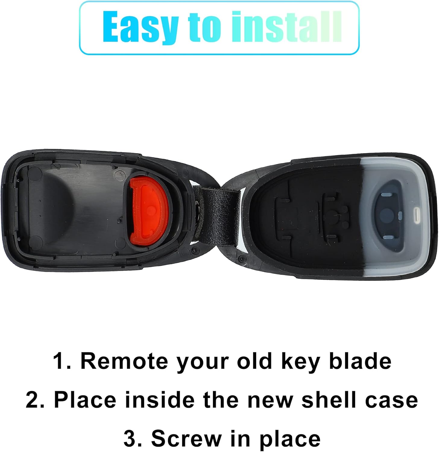 X AUTOHAUX Funda de repuesto para llavero de 3 botones sin llave para Hyundai Tuscon 2005-2016 para Kia sin chip, color negro