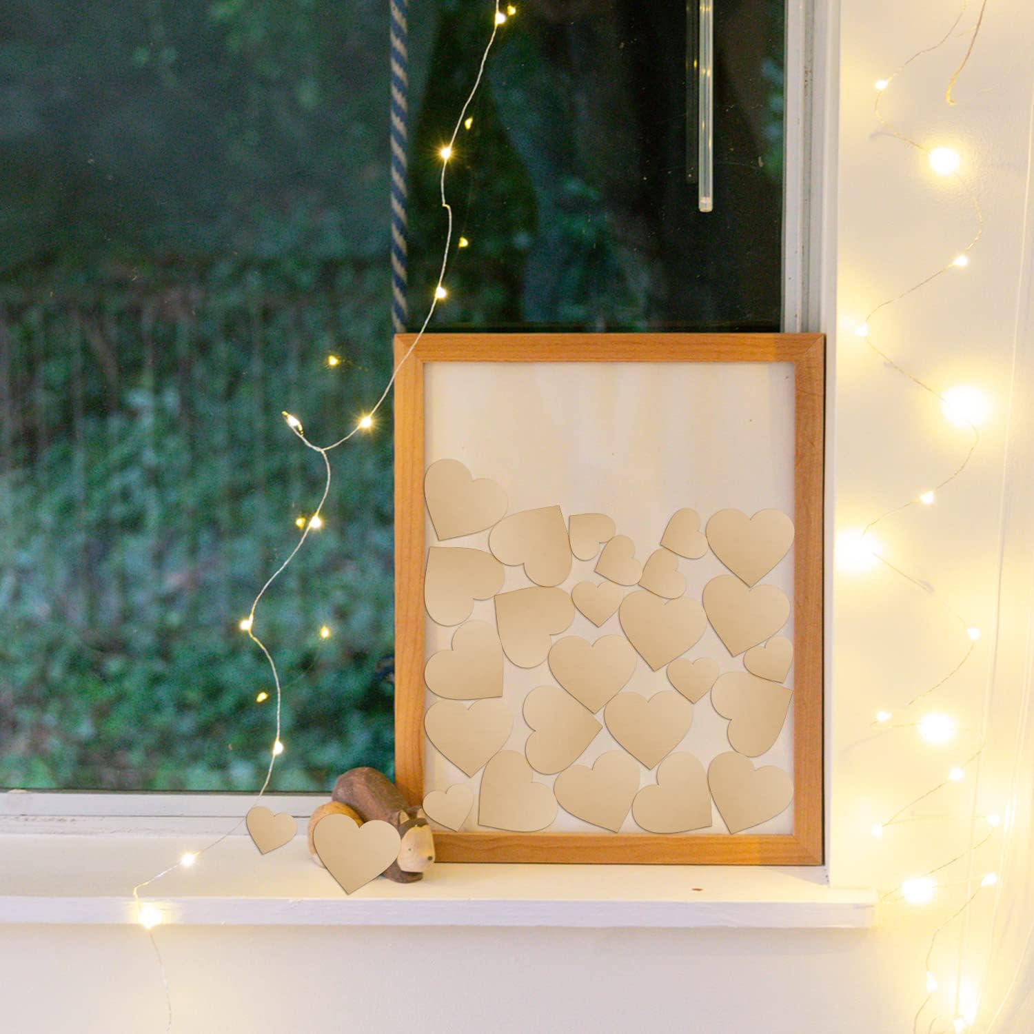 100 corazones de madera de 1 pulgada para manualidades, pequeños corazones de madera recortados, adornos de madera sin terminar, etiqueta de letrero