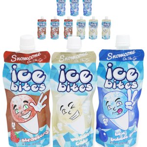 Snowcone On The Go Ice Bites – Bolsas de hielo congeladas saborizadas, paquete variado, fresa, chicle azul y pastel de boda, 8 onzas cada uno Snowcone On The Go Ice Bites – Bolsas de hielo congeladas saborizadas, paquete variado, fresa, chicle azul y pastel de boda, 8 onzas cada uno