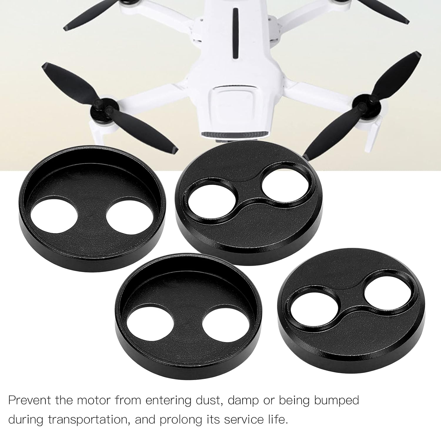 VGEBY Protector de motor de dron, 4 piezas de aleación de aluminio para motor de drone para FIMI X8 Mini Drone Accesorios (negro) Accesorios de