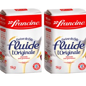 Francine Farine de ble Fluide – Harina de trigo líquida original T45 importada francesa, (2 unidades, total de 4.4 lbs) Francine Farine de ble Fluide – Harina de trigo líquida original T45 importada francesa, (2 unidades, total de 4.4 lbs)