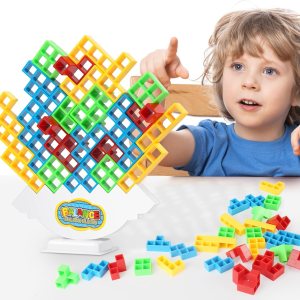 Juego de 48 bloques apilables de equilibrio de TetraTorre, columpio apilable, juguete de construcción de equilibrio para niños, juego de Juego de 48 bloques apilables de equilibrio de TetraTorre, columpio apilable, juguete de construcción de equilibrio para niños, juego de