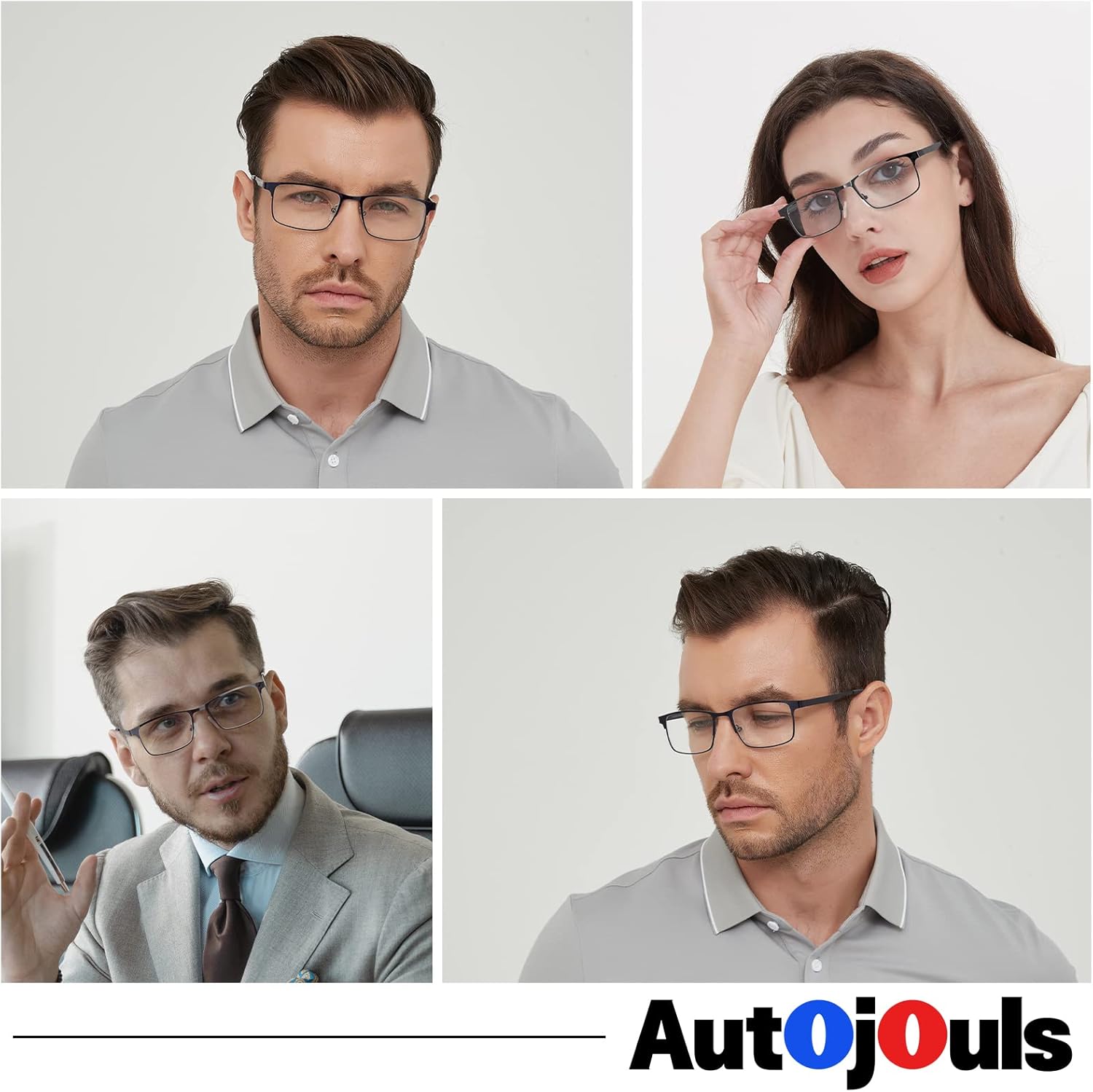 Paquete de 6 lentes de lectura con luz azul para hombres y mujeres, ligeros, con bisagra de resorte de metal, antifatiga ocular