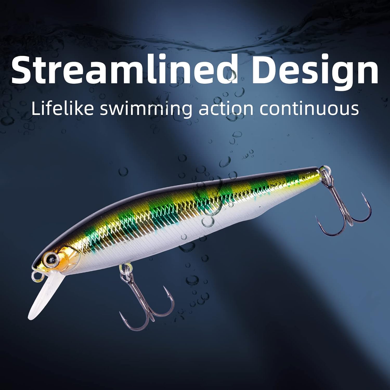 Señuelos de pesca de lubina, cebos duros, pequeños pececillos que hunden, jerkbaits para lubina, cuerpo duro, juego de señuelos