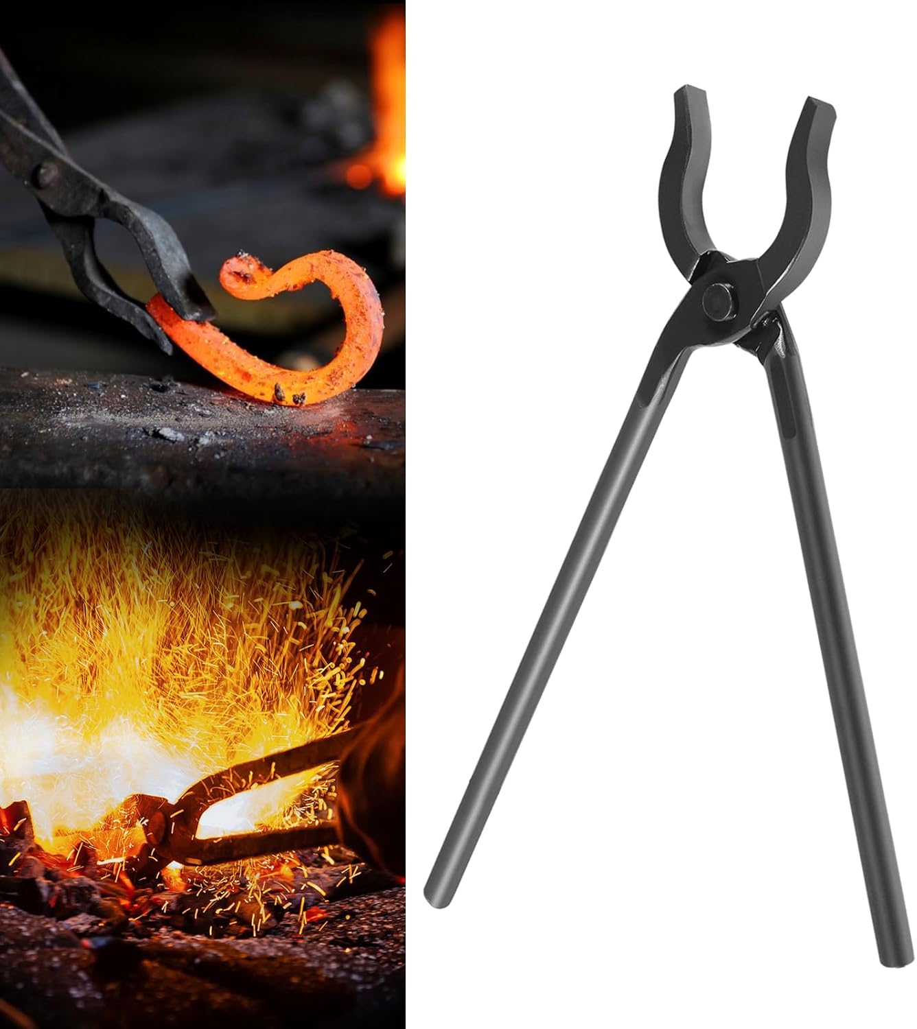 0004930-300 Pinzas de herrero, perfectas para cuchillos hechos a mano, herramientas de forja de trabajo de metal, pinzas de mandril forjadas a mano