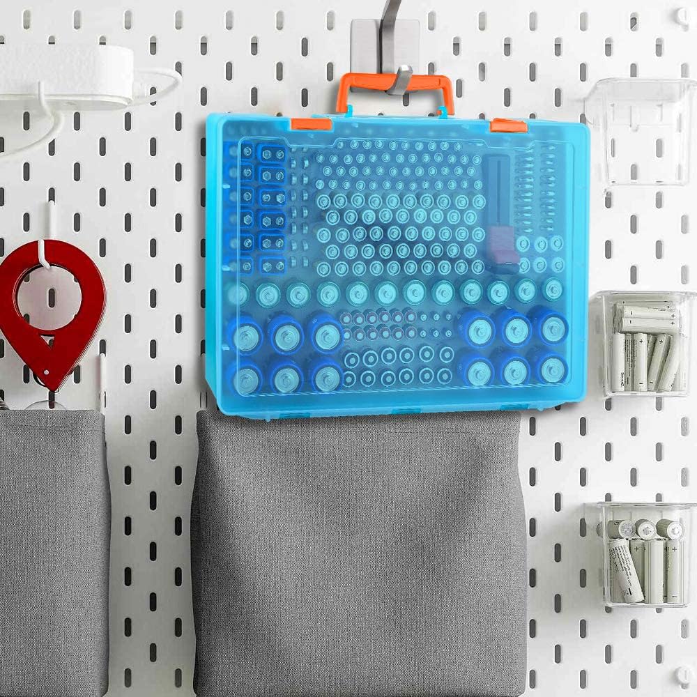 Organizador de baterías – Caja de contenedores con comprobador BT-168. Organización de garaje con capacidad para 225 baterías AA AAA C D Cell 9V 3V