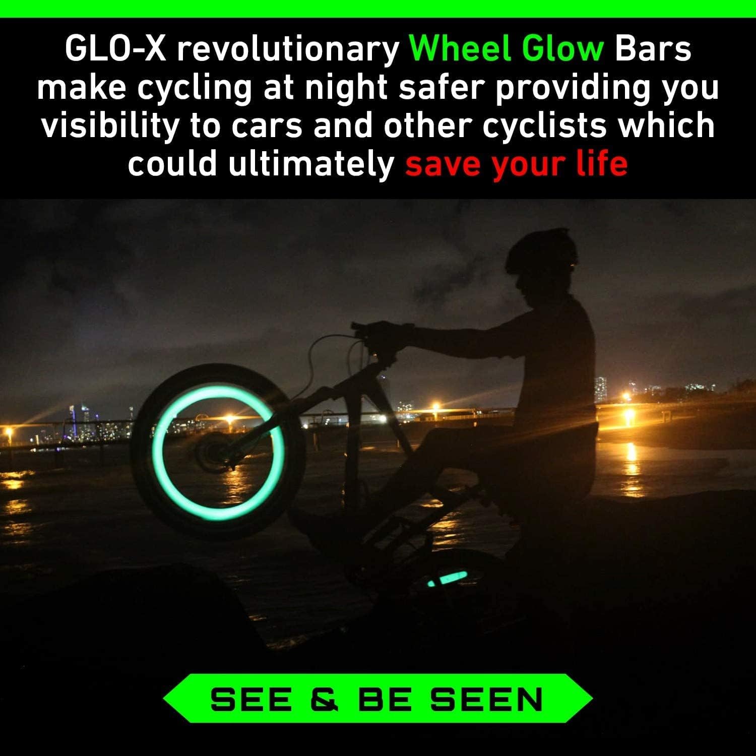 GLO-X Luces brillantes para ruedas de bicicleta para niños y adultos (paquete de 2)  Luces de radios recargables para ruedas de bicicleta,
