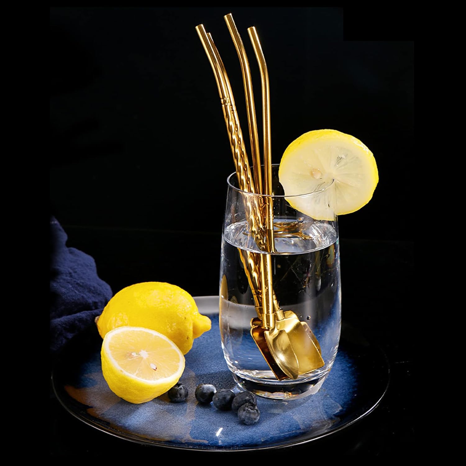 Cucharas de té helado con mango largo de 8.46 pulgadas de largo, cuchara de sandía, cuchara de cóctel de acero inoxidable, adecuada para cucharas de