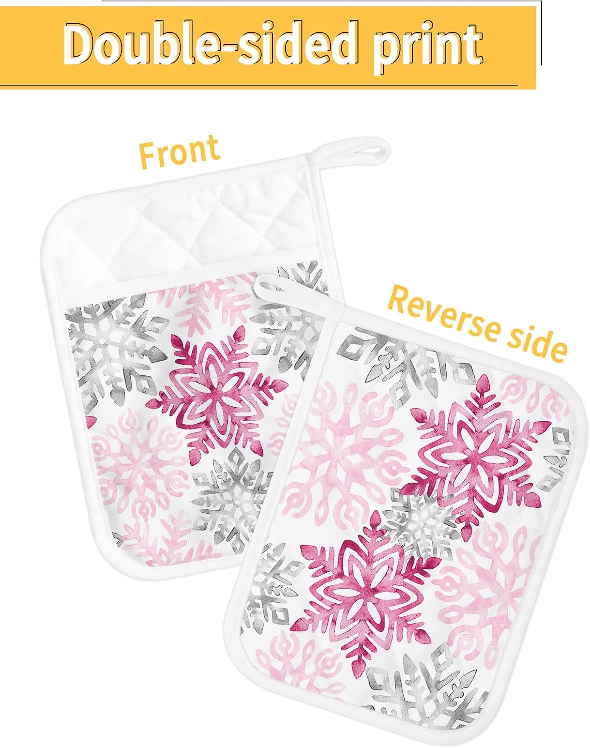 Juego de 2 soportes para ollas de Navidad para cocina, antideslizantes y aislantes de calor, juego de agarraderas de tela de toalla con bolsillo,