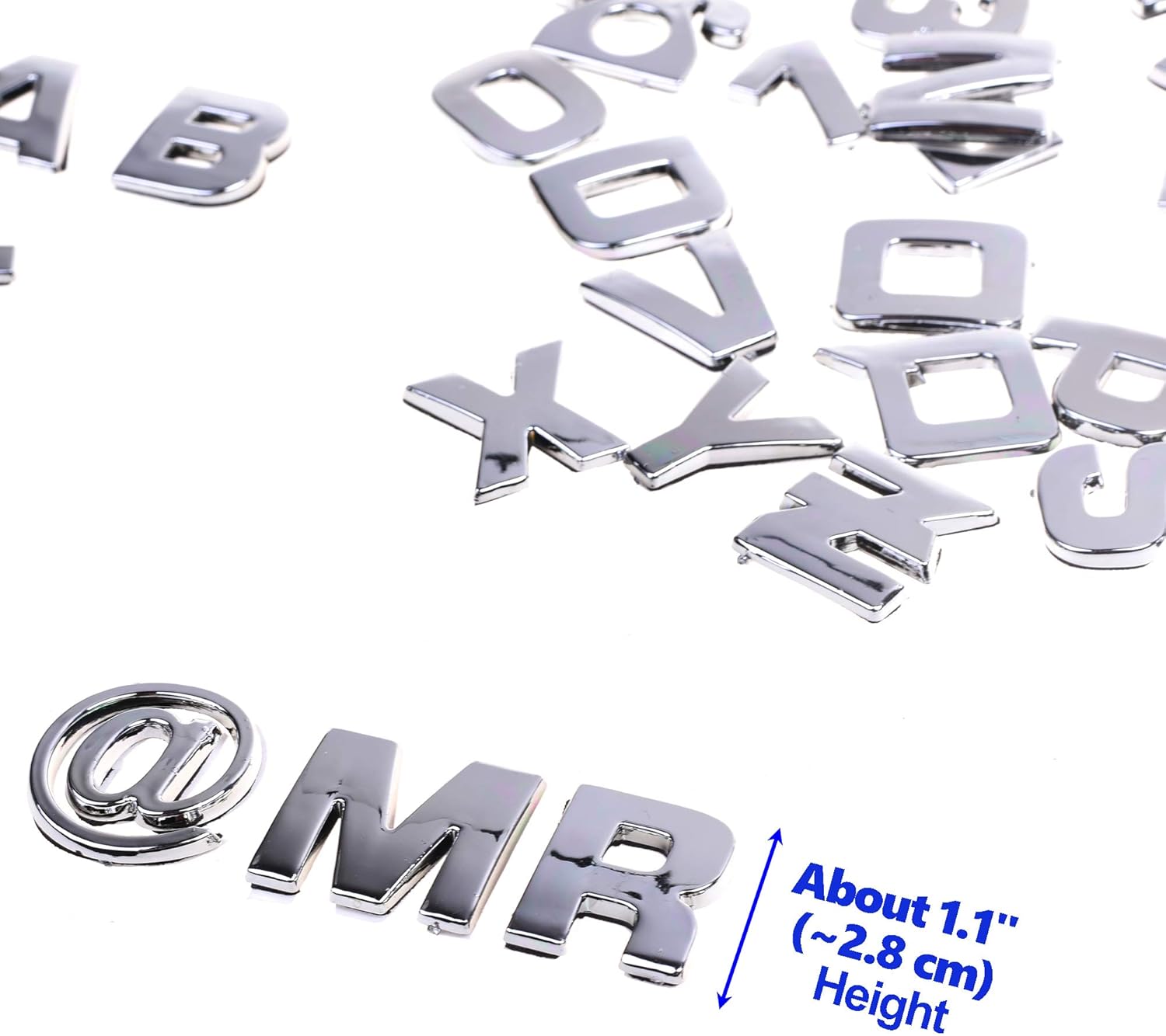 Cosmos 40 calcomanías de plástico en tono plateado con letras de coche, emblema 3D, calcomanía para insignia, calcomanía