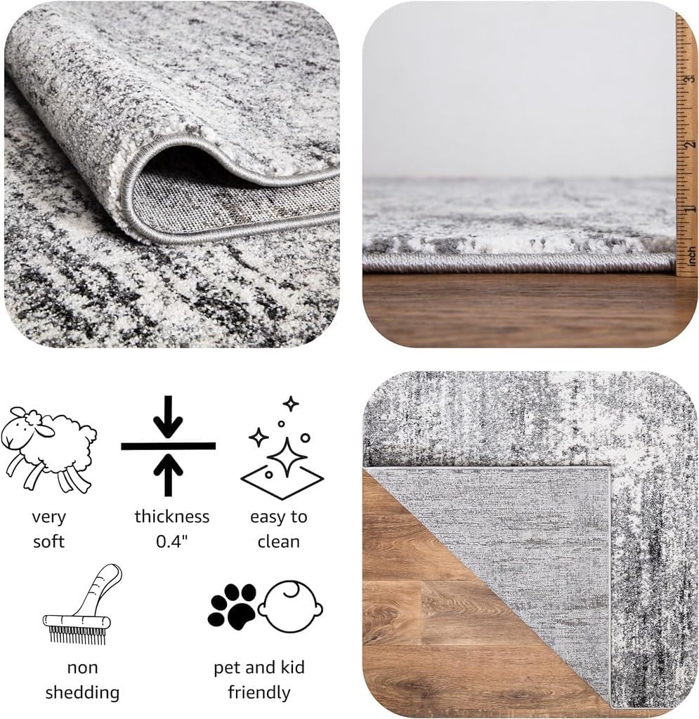 Keen Home Design Alfombras de área  No se desprende, alfombras abstractas de pelo grueso para cocina, sala de estar, dormitorio, comedor, entrada