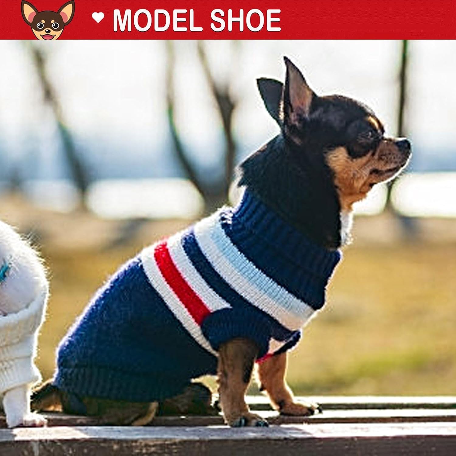 Suéter de punto a rayas para perro, ropa de invierno para perros pequeños, suéter de chihuahua, suéteres cálidos de invierno para cachorros, suéter