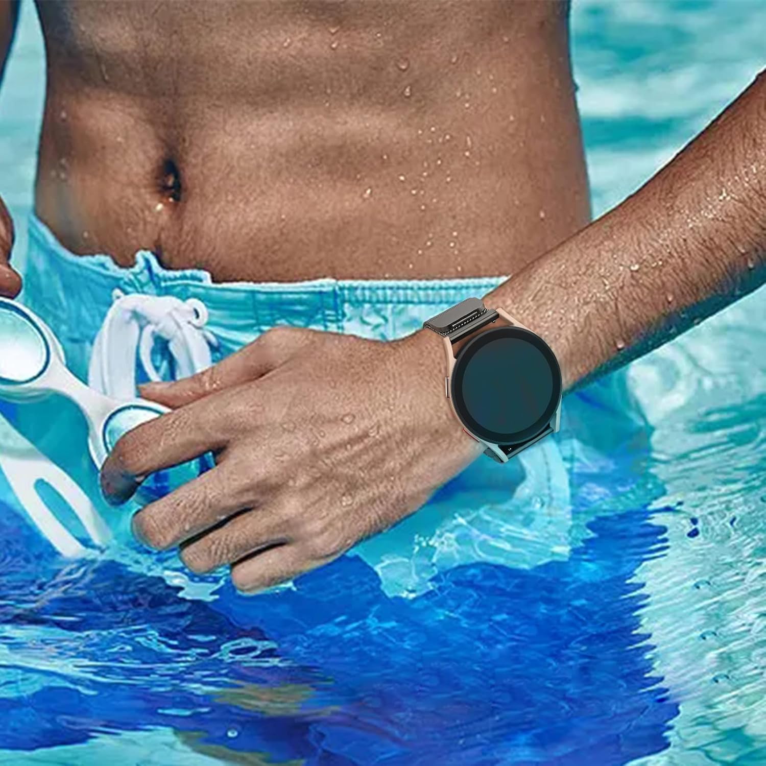 Meliya Correa de metal compatible con Garmin Venu 2 Plus, Venu Sq, Venu y Vivoactive 3, correa de repuesto de acero inoxidable para Garmin Vivomove
