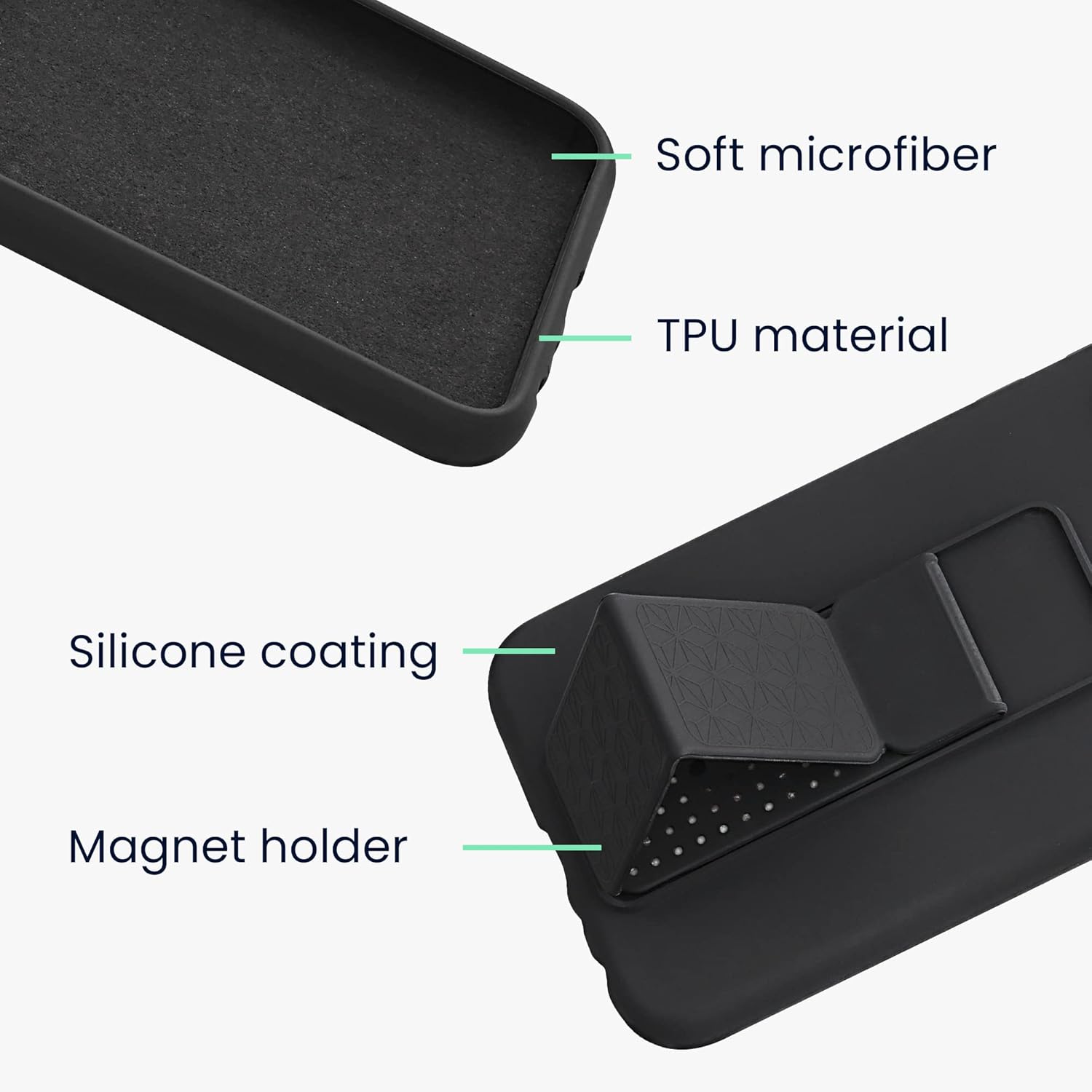 kwmobile Funda compatible con Apple iPhone 11 – Funda con correa de mano y revestimiento de silicona TPU suave – Negro