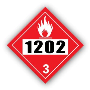 1202 Placard DOT Hazardous Chemical 4 dígitos ONU signo de 10  pulgadas x 10  pulgadas Adhesivo de vinilo autoadhesivo 1202 Placard DOT Hazardous Chemical 4 dígitos ONU signo de 10  pulgadas x 10  pulgadas Adhesivo de vinilo autoadhesivo