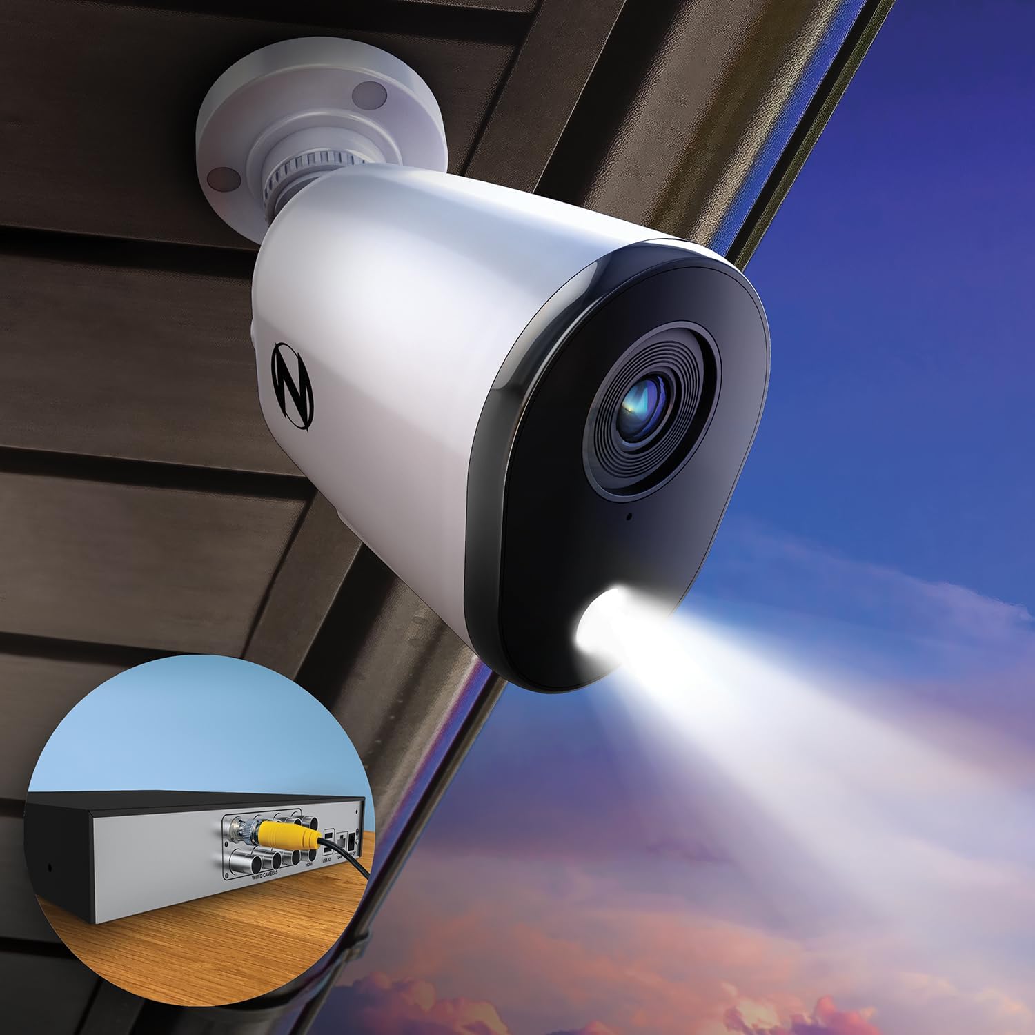 Night Owl Sistema de cámara de seguridad para el hogar con audio de 20 canales DVR de 20 canales con (12) cámaras de disuasión HD de 1080p con cable