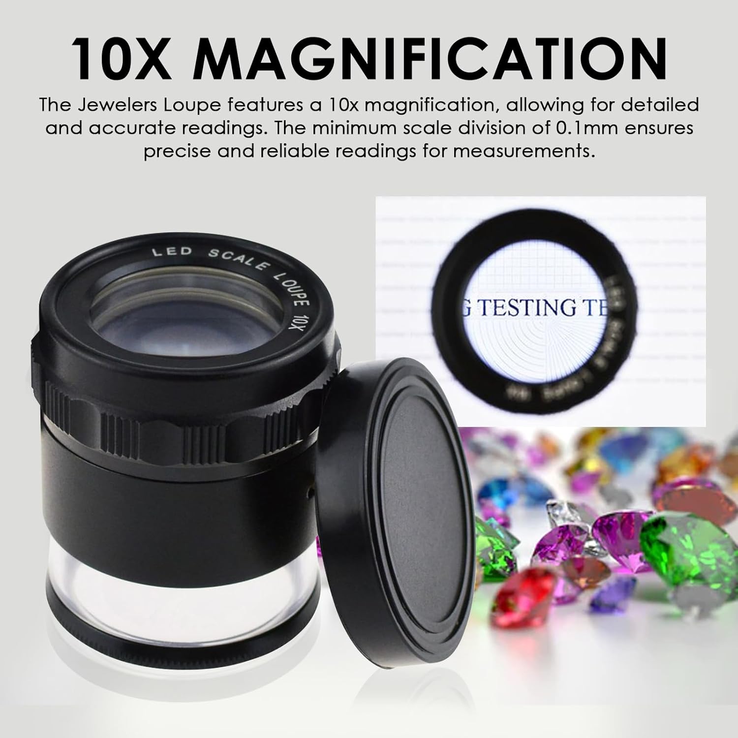 Jewelers – Lupa iluminada a escala de lupa, lupa portátil de lectura de bolsillo con 0.984 in con lupa de ojo enfocada en LED para gemas, monedas