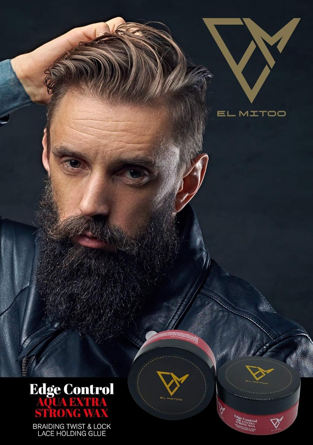 o Edge Control Aqua Man – Cera de sujeción firme para un aseo perfecto, bálsamo natural con acabado mate que soporta todo el día 5 oz (5.1 fl oz)