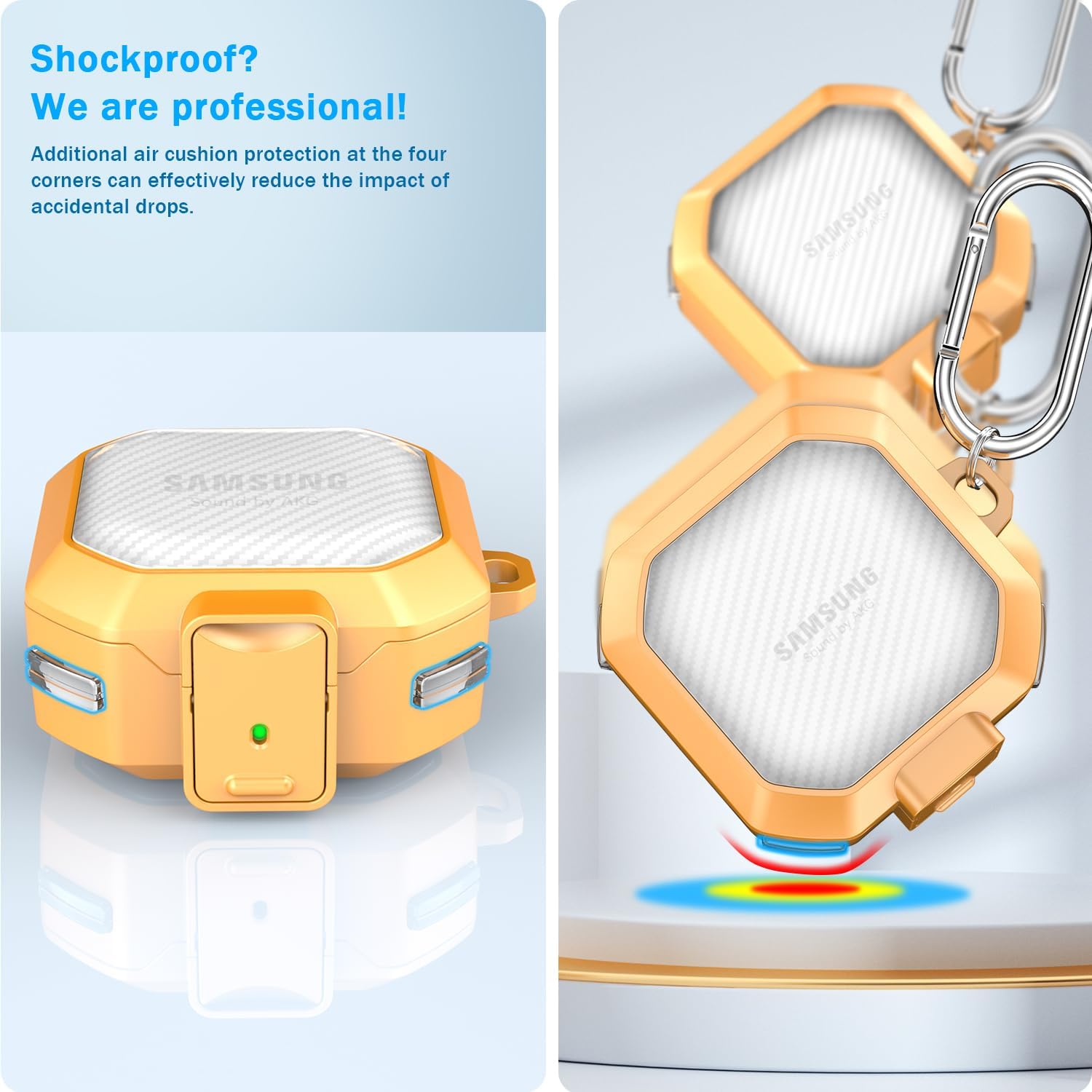 Funda de bloqueo seguro para Galaxy Buds FE (2023)  Galaxy Buds2 Pro Case (2022)  Galaxy Buds Pro (2021)  Galaxy Buds 2 (2021) Galaxy Buds Live