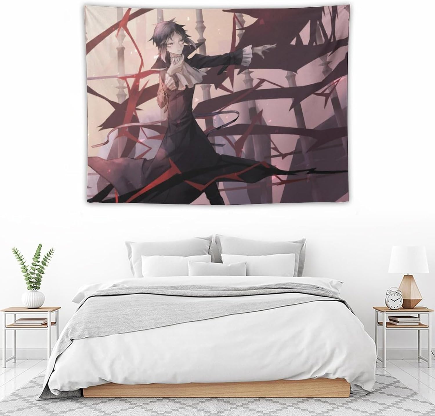 LAHE Bungo – Tapiz de animé de perros callejeros (4) tapiz decorativo para dormitorio, decoración moderna para el hogar, obras de arte, tapices de
