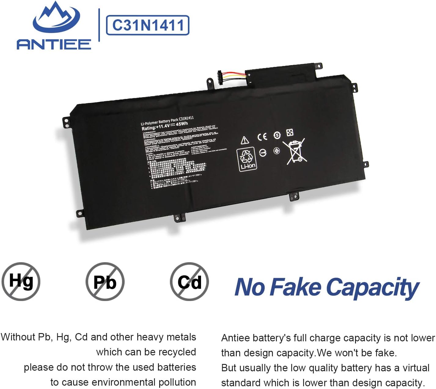 ANTIEE C31N1411 – Batería para portátil compatible con ASUS ZenBook UX305 UX305F UX305FA UX305C UX305CA U305F U305FA U305UA U305CA U305LA Series