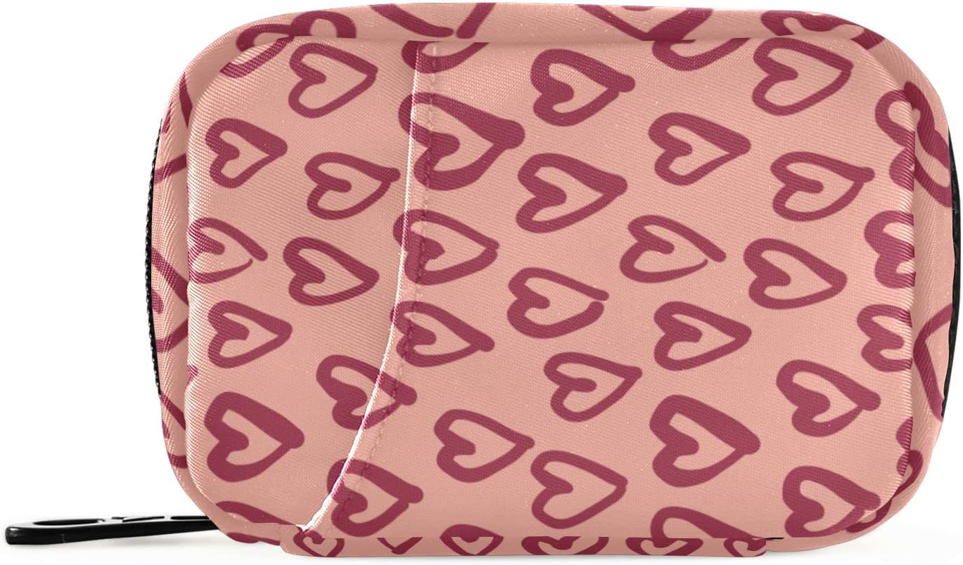 Red Hearts – Pastillero de viaje semanal pequeño (cota), pastillero de 7 días, soporte para vitaminas, organizador de botellas de píldoras